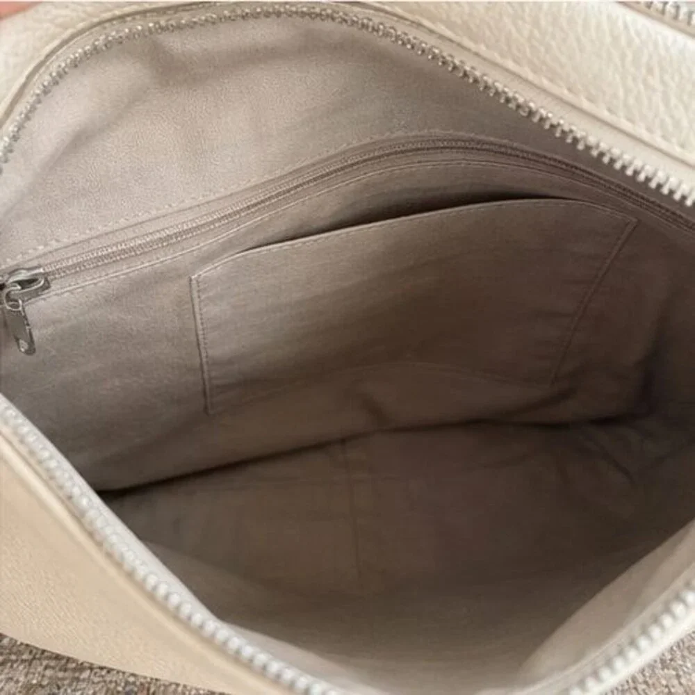 Cream Quilted Crossbody Bag